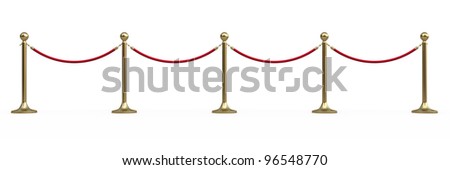 Similar – Image, Stock Photo Red white barrier chain disappears in green hedge