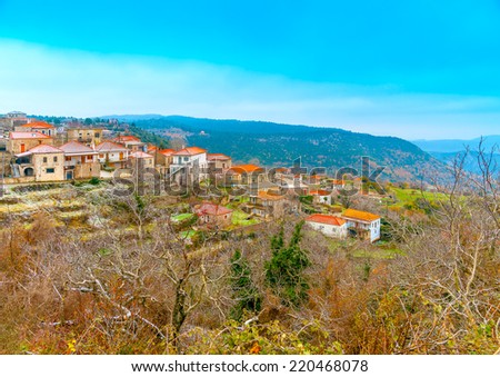 The pictorial Kosmas village in southern Peloponnese in Greece
