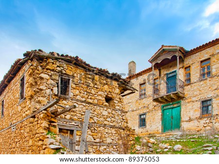 Very old abandoned house in the village Psarades near lake Prespa in Northern Greece