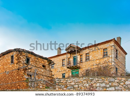 Very old abandoned house in the village Psarades near lake Prespa in Northern Greece