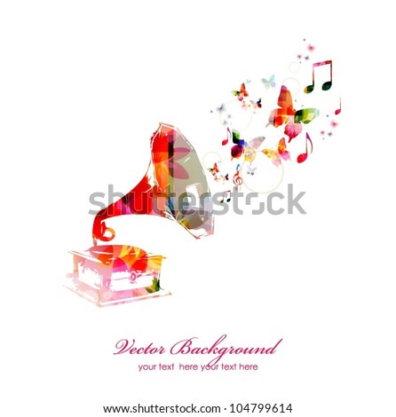 Colorful music background. Vector