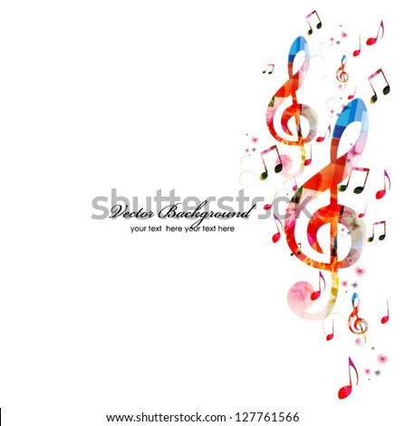 Colorful music background. Vector