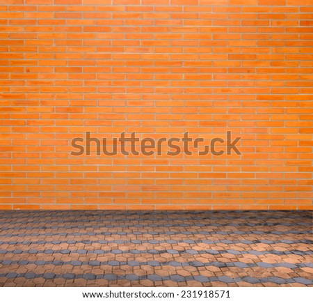 Brick wall on wood floor Room interior modern style, Template for product display