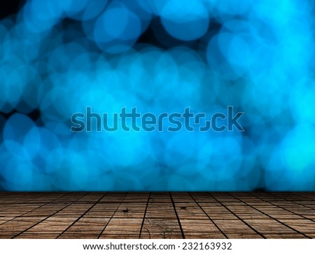 Wood plank floor and bokeh background, Template for product display