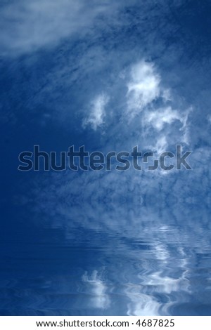 blue sky with clouds and water reflection Foto stock © 