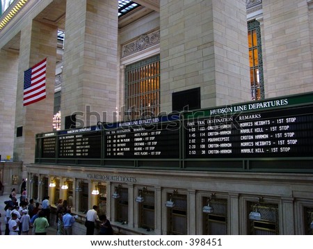 Train schedule at Grand Central Station
