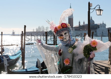 VENICE - FEBRUARY 23: First day of the Carnival of Venice February 23, 2014 in Venice, Italy.