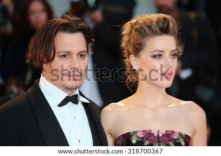 VENICE, ITALY - SEPTEMBER 05: Amber Heard and Johnny Depp during the 72th Venice Film Festival 2015 in Venice, Italy