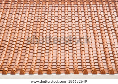 texture of roof, texture of brown rooftop in temple, Bangkok, Thailand