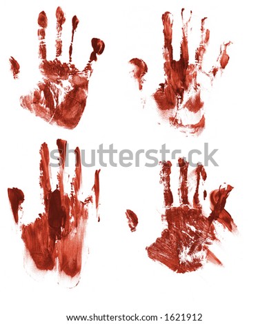 Bloody Handprints On Paper Stock Photo 1621912 : Shutterstock