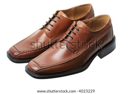 A Pair Of New Men'S Brown Leather Shoes Stock Photo 4023229 : Shutterstock
