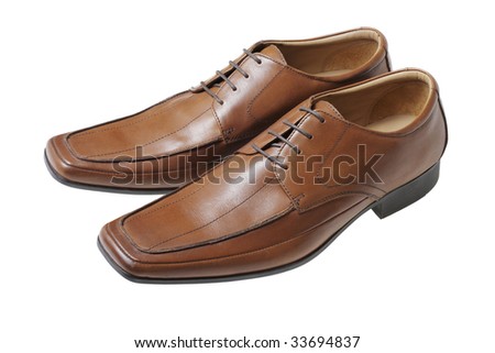 Men'S Brown Leather Dress Shoes Stock Photo 33694837 : Shutterstock