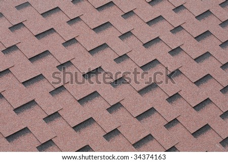 Red mineral felt roofing shingles texture