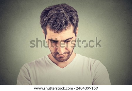 Similar – Image, Stock Photo sad man looking down