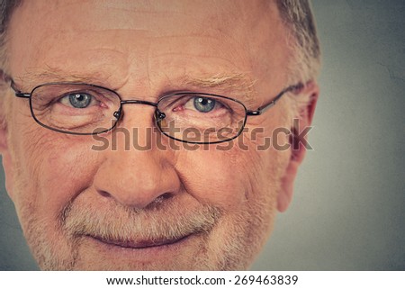 Portrait of happy Old Man with glasses