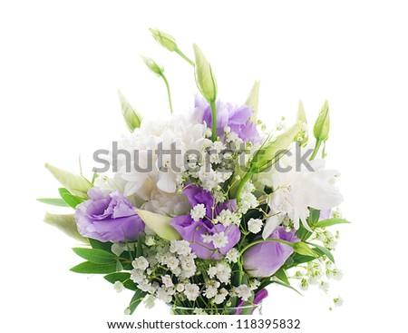 Bridal bouquet from white and pink flowers