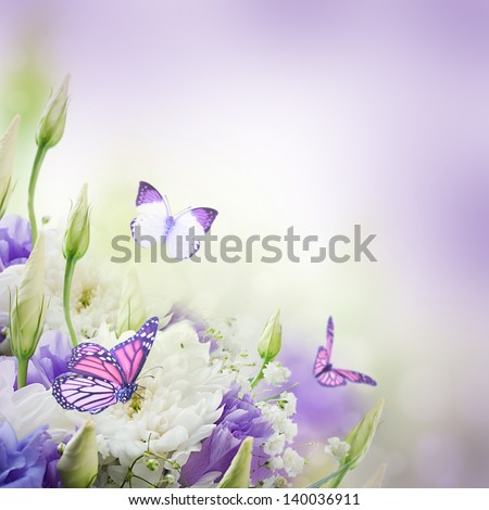 Similar – Image, Stock Photo Lovely purple flowers close up