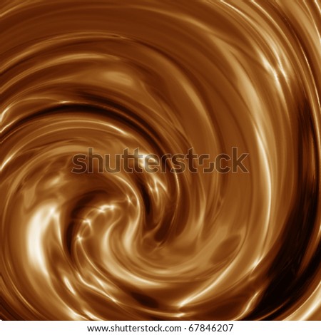 Background from hot flowing chocolate, circles on chocolate