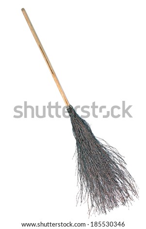 Wicked Broom - Witch'S Broomstick Isolated On White Stock Photo ...