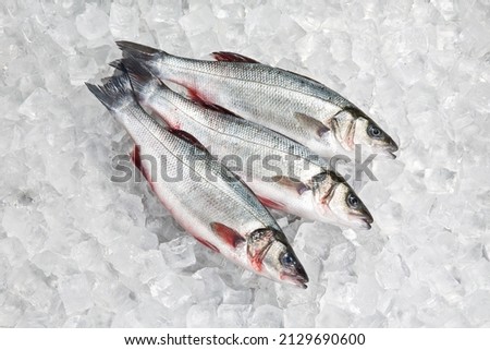 Similar – Image, Stock Photo Fresh fish on ice in wooden crates in front of a shop in Bursa, Turkey