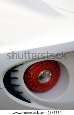 Rear brake light detail on British sports car