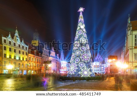 Similar – Image, Stock Photo Wroclaw city at night, aerial view