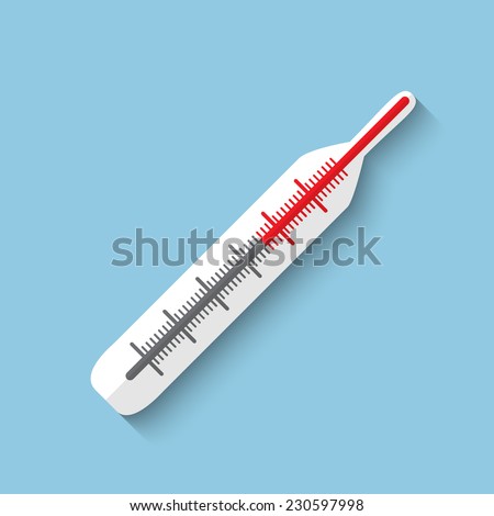 Vector medical thermometer flat icon. Eps 10.