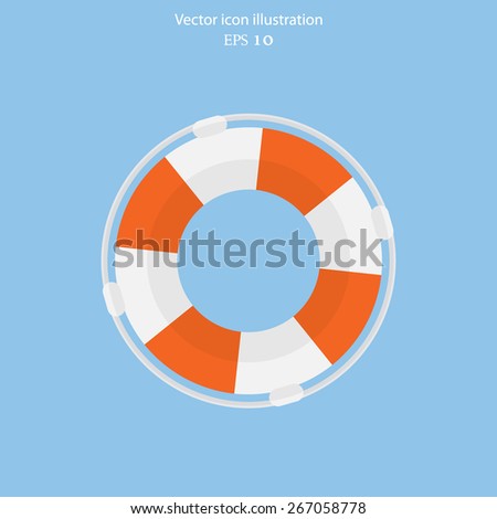 Vector lifebuoy web flat icon. Eps 10.