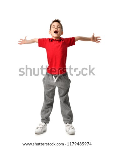 Similar – Image, Stock Photo happy kid spreading hands up,background blur