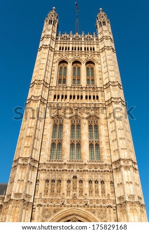 Tower in the building of British Parliament