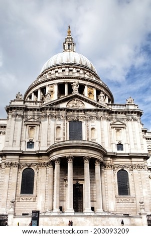 LONDON, UNITED KINGDOM - MARCH 24: St Paul\'s Cathedral on March 24, 2014 in London. St Paul\'s Cathedral occupies a significant place in the national identity of the English population.