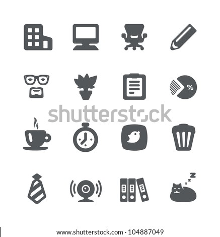 Home office simple minimalistic grey icons