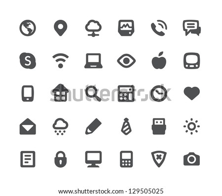 30 media communication minimalistic simple icons