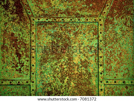 Old rusty copper background weathered and eroded
