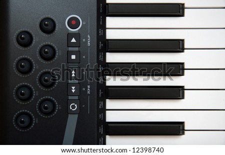 The Part of Professional MIDI-keyboard with controls