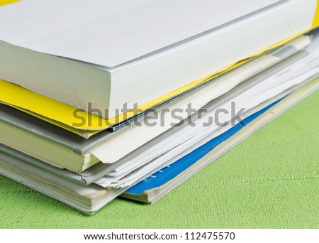 Many documents lying on a table,back to school concept