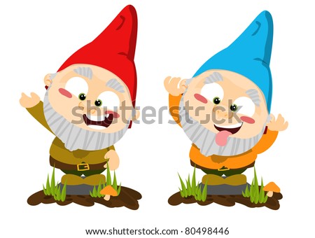 Cute Cartoon Lawn Gnomes Stock Photo 80498446 : Shutterstock