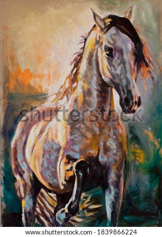 Horse oil on canvas original hand made artwork 