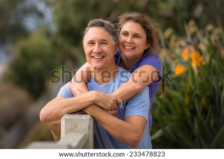 Elder couple looking at the horizon