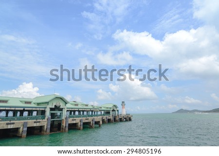 Public ferry pier in Hong Kong