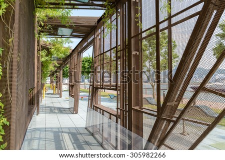 HONG KONG - AUG 8, 2015: Kwun Tong Promenade is opened at the site of the former Kwun Tong Public Cargo Working Area. It has 1000m long and opened in 2014 to 2015.