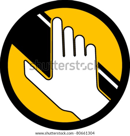 Always hold the handrail sign when using escalator in vector