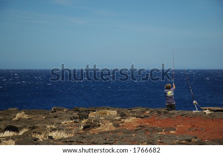 Man Ocean Fishing
