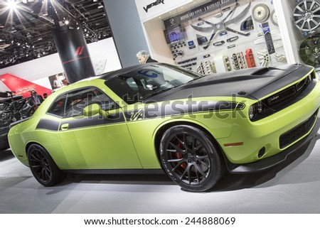 DETROIT - JANUARY 13 :The 2016 Dodge Challenger at The North American International Auto Show January 13, 2015 in Detroit, Michigan.