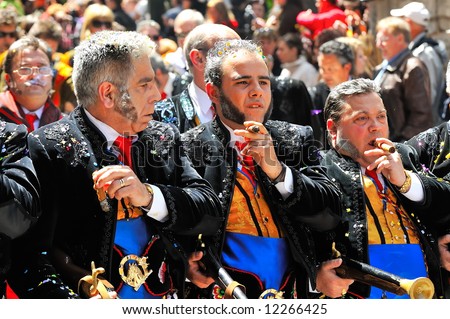 spanish people in fiesta - moors and christians