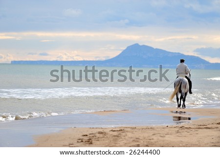 person riding on the beach