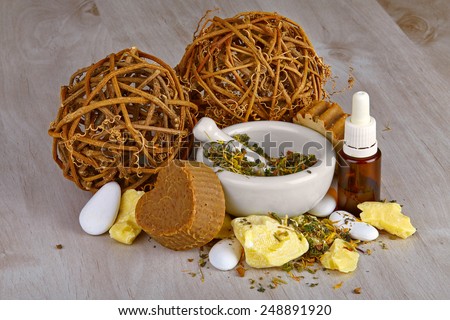 Natural cosmetics and soaps handmade from organic oils and herbs.