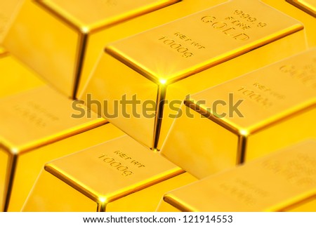 Gold ingots  background