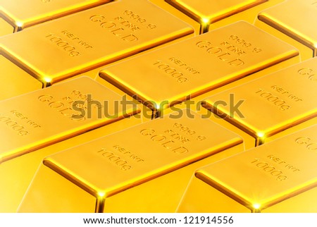 Gold ingots  background