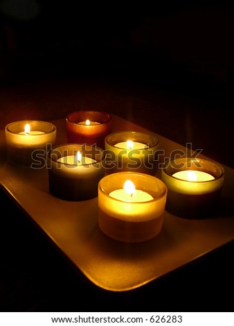 six tea light candles